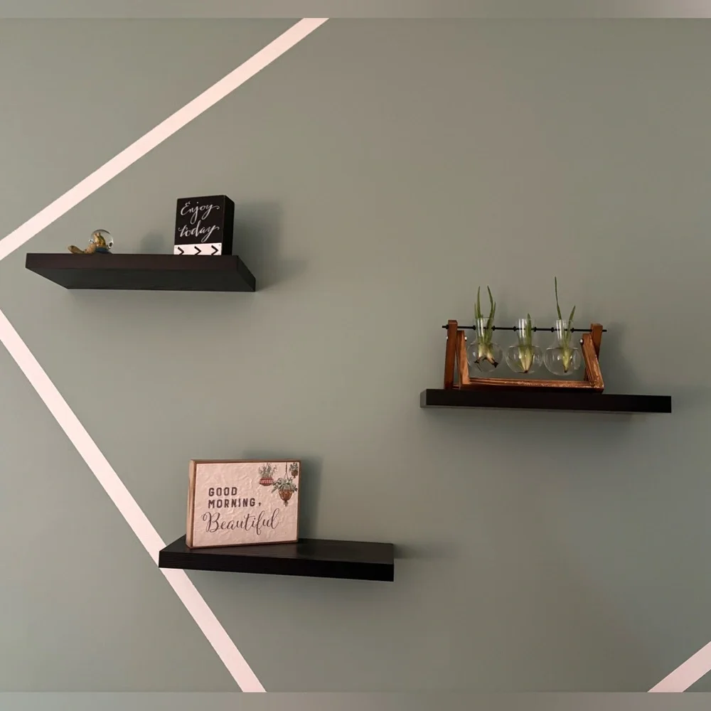 BAYKA Floating Shelves for Wall, Wall Mounted Rustic Wood Shelves